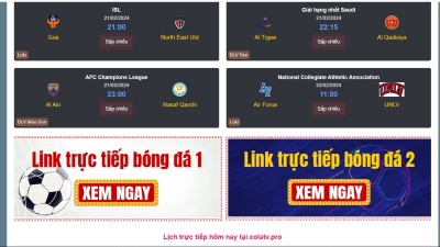 Colatv -  Xem bóng đá chất lượng tuyệt hảo, trải nghiệm mượt mà